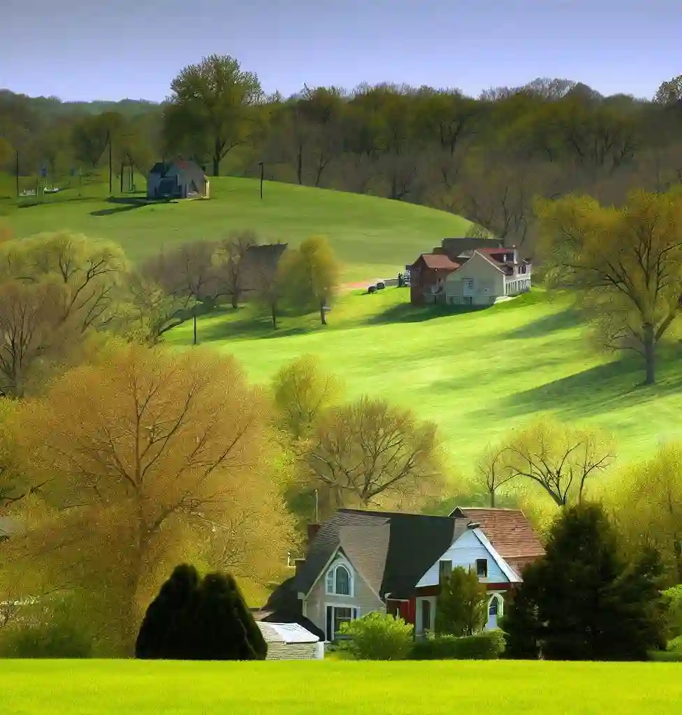 Rural Homes in Missouri during spring